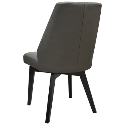 Madison | Contemporary PU Leather Dining Chairs | Set Of 2 | Dark Grey