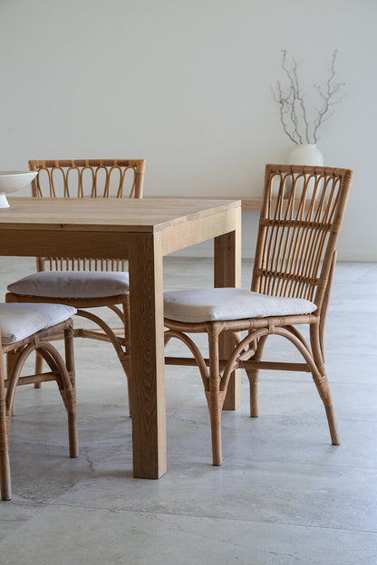 Modern Natural Coastal Rattan Dining Chair