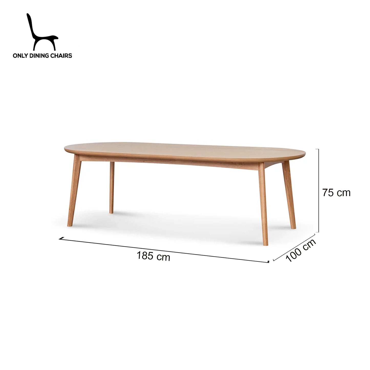 Mantra | Natural Oak 1.85m Oval Wooden Dining Table