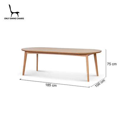 Mantra | Natural Oak 1.85m Oval Wooden Dining Table