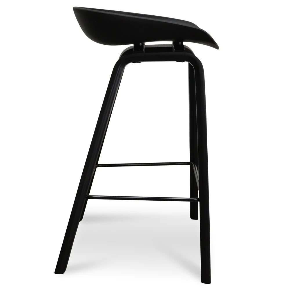 Marbella | Contemporary Coastal Wooden Bar Stool | Black