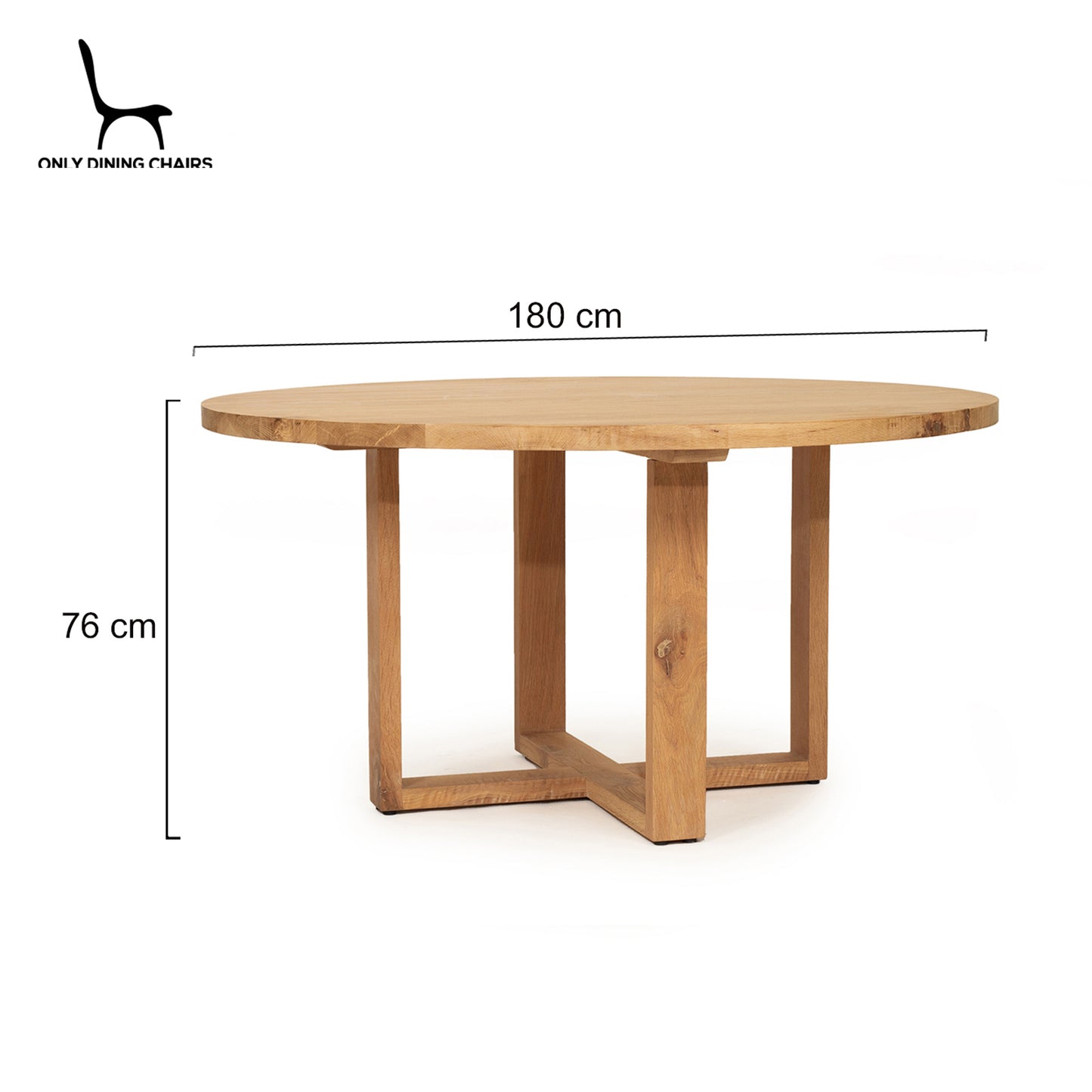 Marina | 1.8m Coastal Natural Wooden Round Dining Table