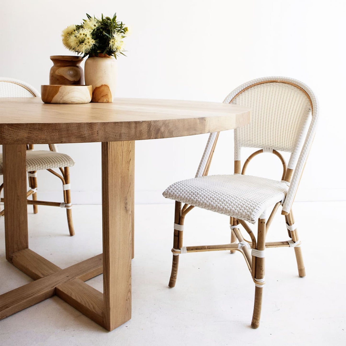 Marina | 1.2m Coastal Natural Wooden Round Dining Table