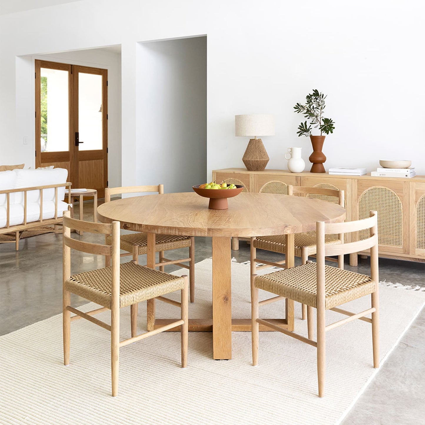 Marina | 1.2m Coastal Natural Wooden Round Dining Table