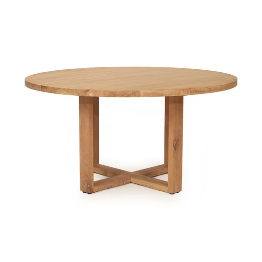 Marina | 1.8m Coastal Natural Wooden Round Dining Table