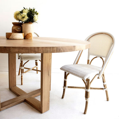 Marina | 1.8m Coastal Natural Wooden Round Dining Table