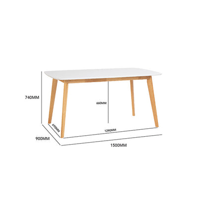 Maverick | Coastal Wooden 6 Seater White Rectangular Dining Table | White