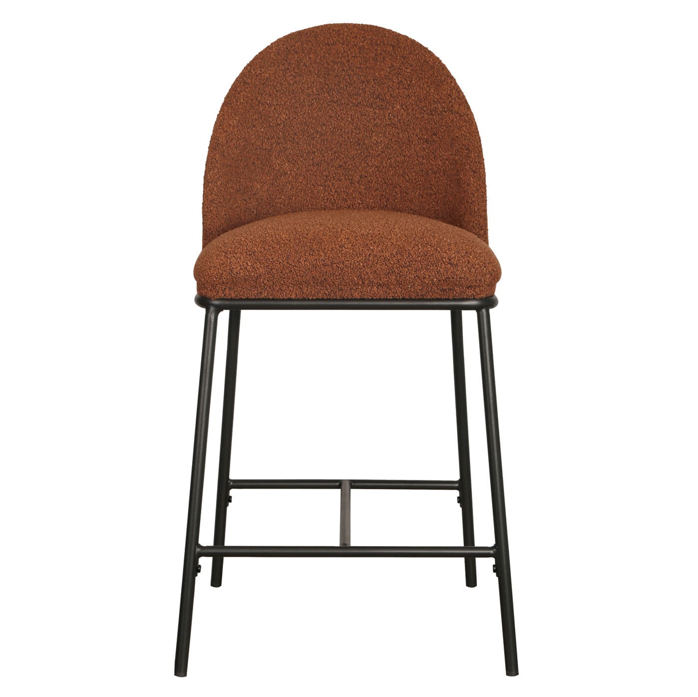 Meridian | Contemporary Boucle Fabric Bar Stools | Set Of 2 | Terracotta