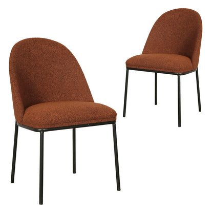 Meridian | Contemporary Boucle Fabric Dining Chairs | Set Of 2 | Terracotta