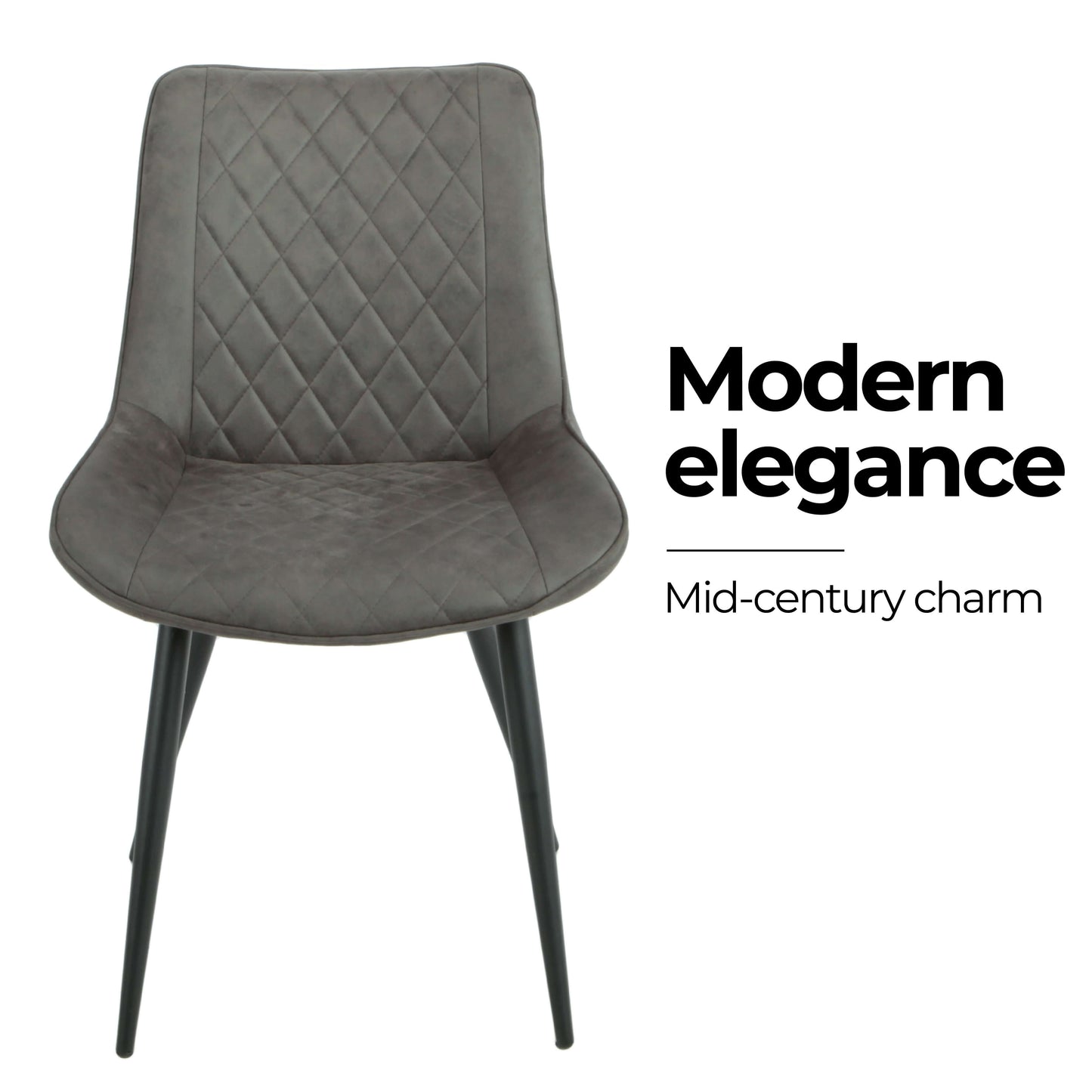 Metro Modern Metal Grey Fabric Dining Chairs | Grey