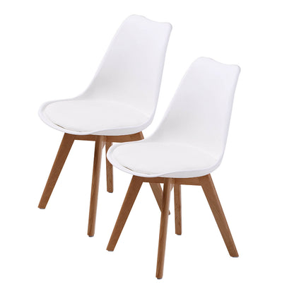 Minerva | Modern White Plastic PU Leather Dining Chairs | Set Of 2 | White