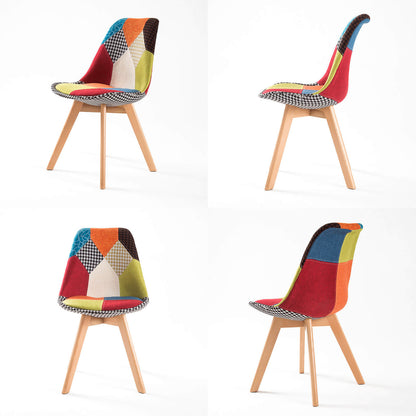 Minerva | Multi Colour Version 2 Fabric Modern Dining Chairs | Set Of 2 | Multi Colour 