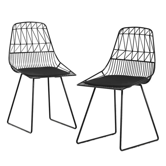 Mirage | Black Steel Metal Outdoor Dining Chairs | Set Of 2 | Black
