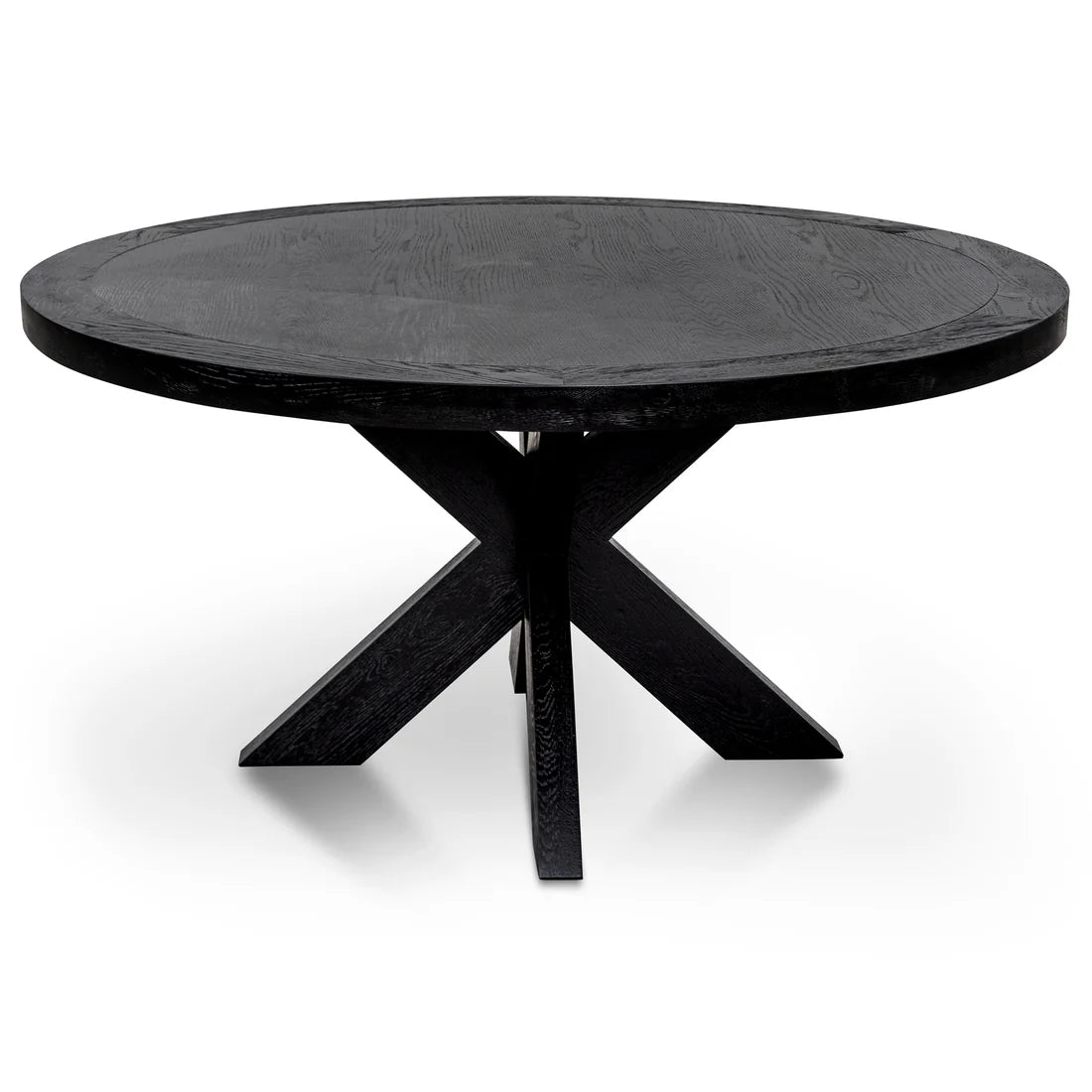 Montpellier | 4-6 Seater Black Natural Wooden Round Dining Table | Black