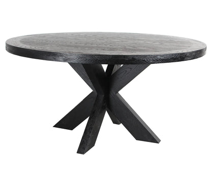 Montpellier | 4-6 Seater Black Natural Wooden Round Dining Table | Black