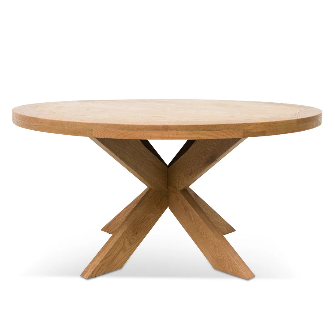 Montpellier | 4-6 Seater Black Natural Wooden Round Dining Table | Natural