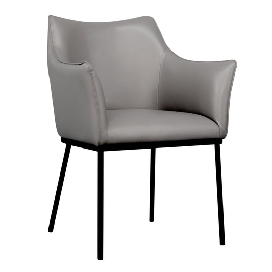 Morley | Contemporary Black Natural Fabric Dining Chair With Arms | Charcoal