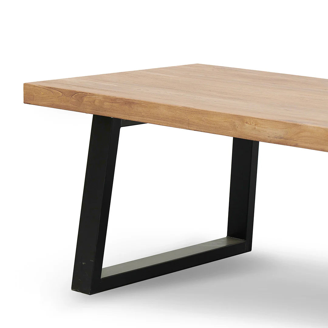 Narrabeen | Metal Reclaimed Elm Natural 1.98 Rectangular Wooden Dining Table