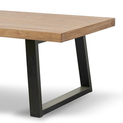 Narrabeen | Metal Reclaimed Elm Natural 1.98 Rectangular Wooden Dining Table