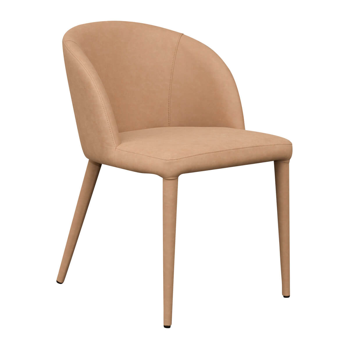 Newstead | Version 1 | Modern Textured Fabric Vegan Leather Dining Chair | Tan