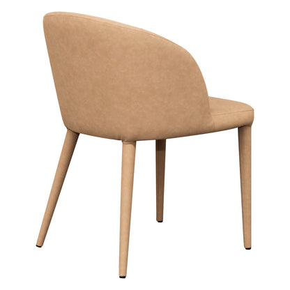 Newstead | Version 1 | Modern Textured Fabric Vegan Leather Dining Chair | Tan