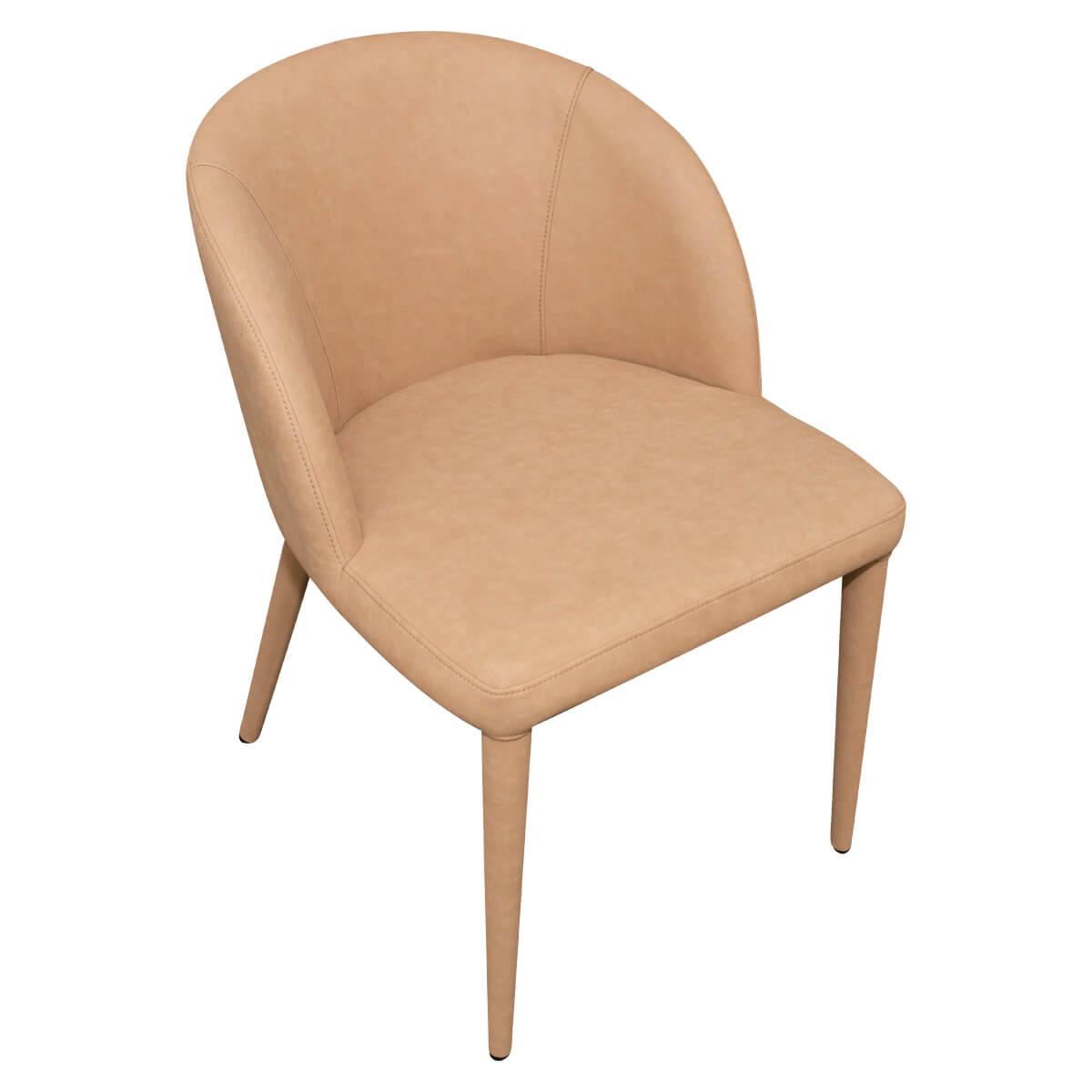 Newstead | Version 1 | Modern Textured Fabric Vegan Leather Dining Chair | Tan