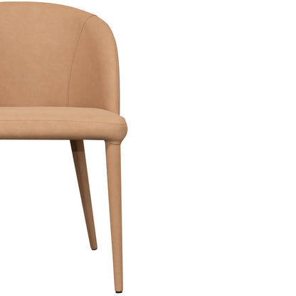 Newstead | Version 1 | Modern Textured Fabric Vegan Leather Dining Chair | Tan