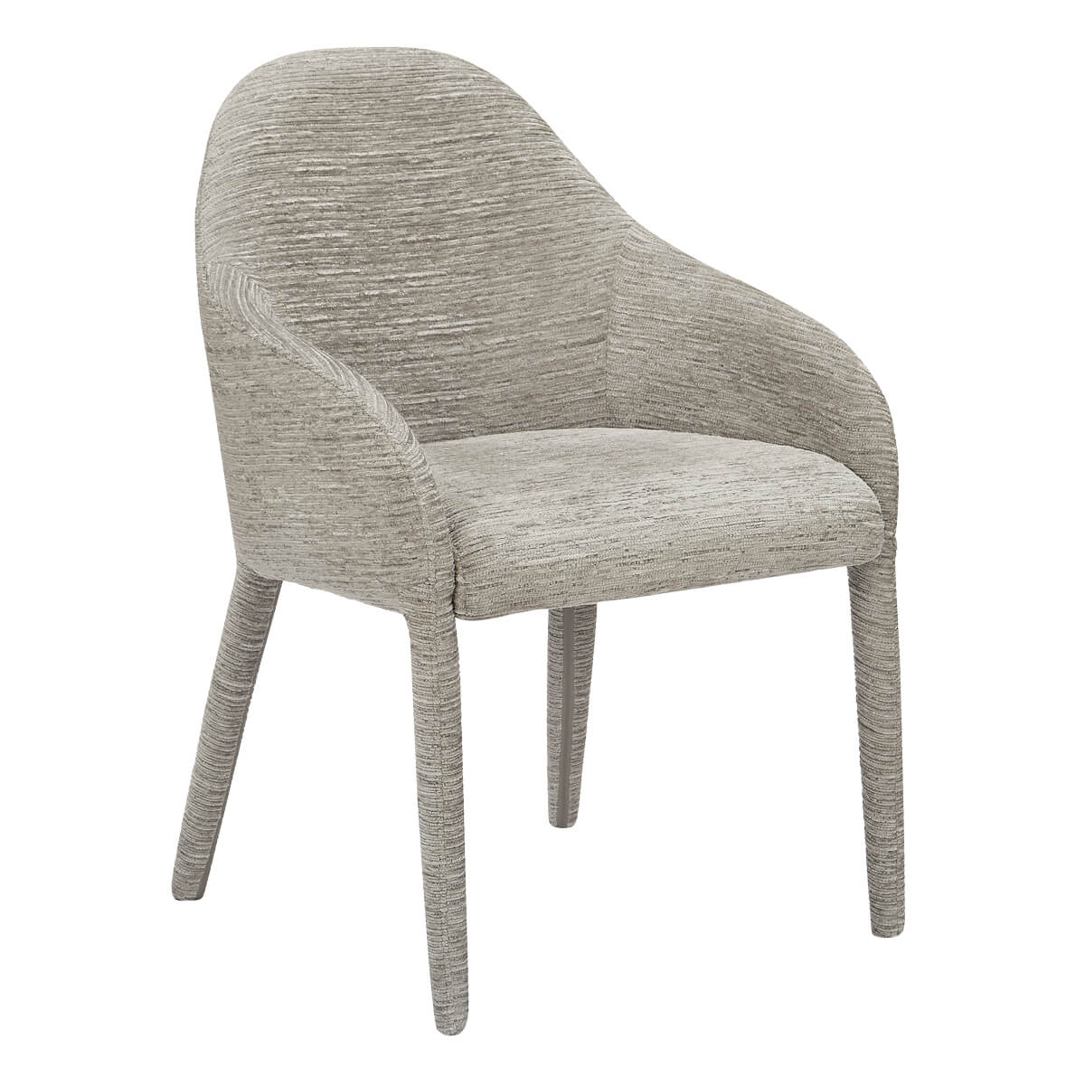 Modern Grey Fabric Dining Chairs With Arms