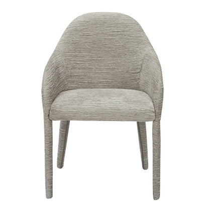 Modern Grey Fabric Dining Chairs With Arms