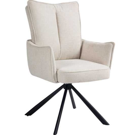 Novus | Modern Metal Fabric Dining Chair with Arms | Set Of 2