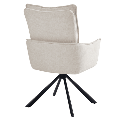 Novus | Modern Metal Fabric Dining Chair with Arms | Set Of 2