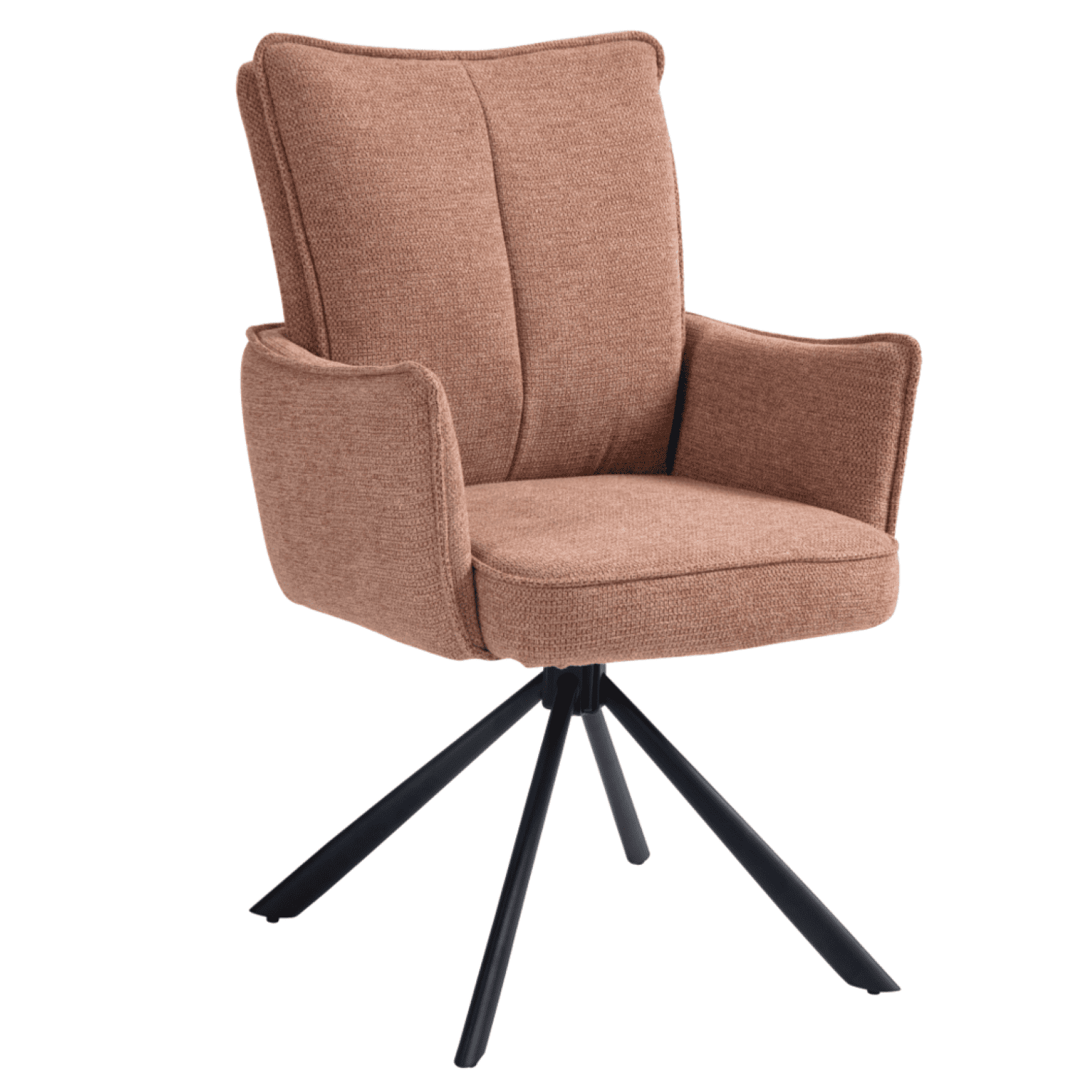 Novus | Modern Metal Fabric Dining Chair with Arms | Set Of 2