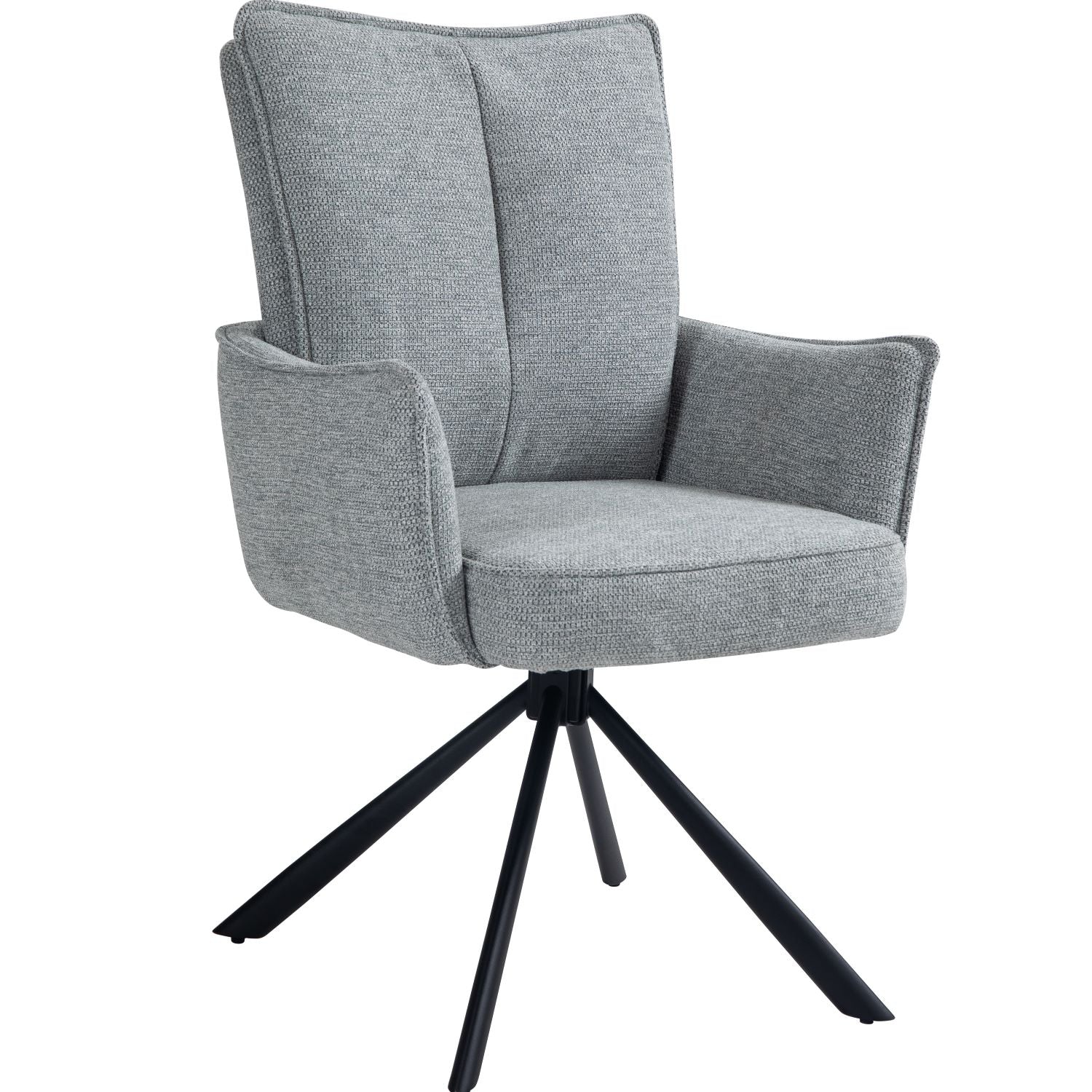 Novus | Modern Metal Fabric Dining Chair with Arms | Set Of 2