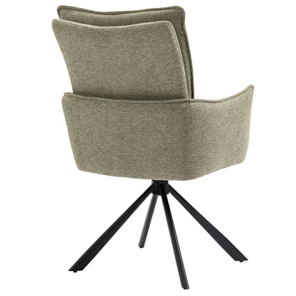 Novus | Modern Metal Fabric Dining Chair with Arms | Set Of 2