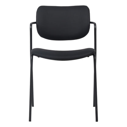 Oakford | Contemporary Ice Grey Black PU Leather Dining Chairs | Set Of 2 | Black