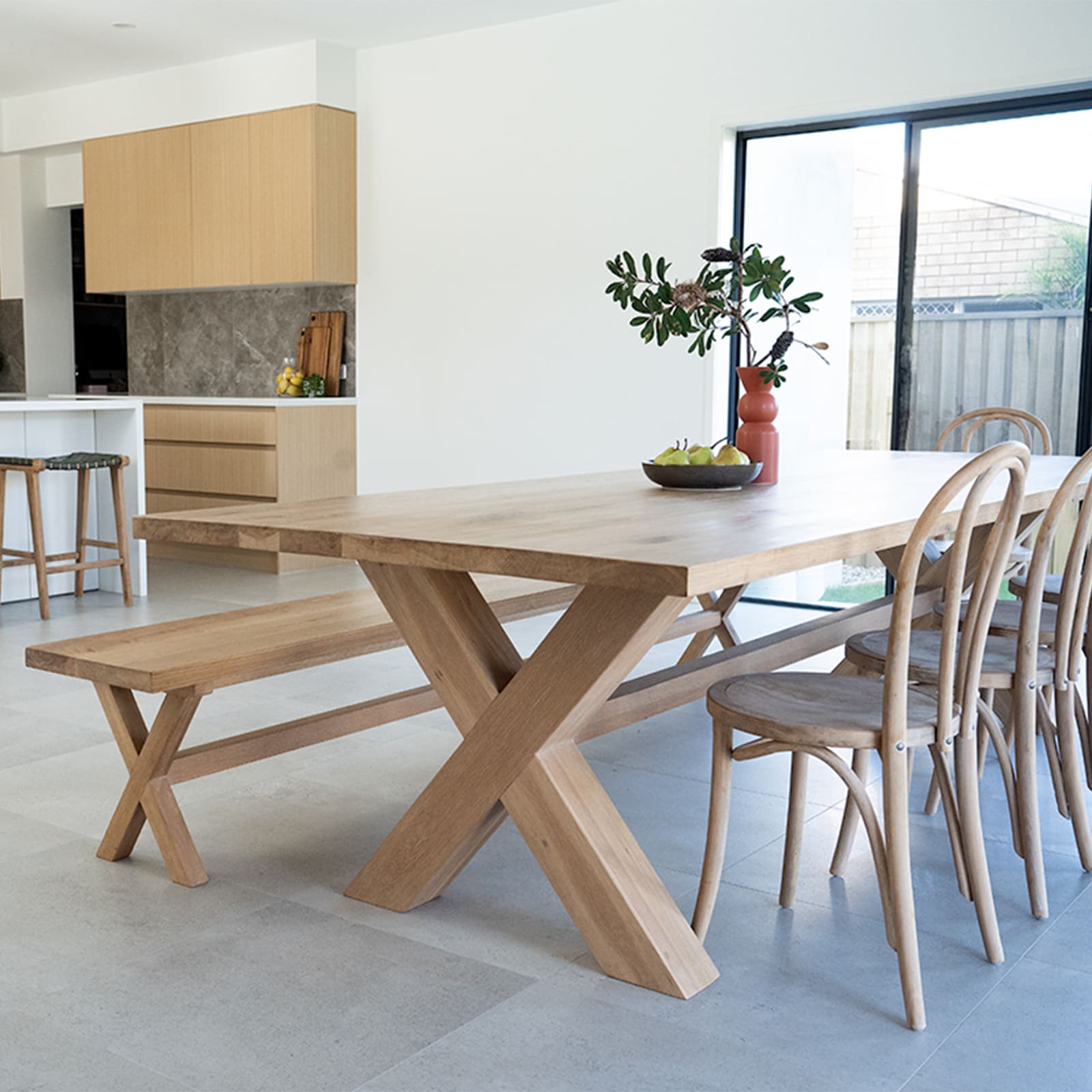 Oakhaven | 2m Natural Oak Wooden Rectangular Dining Table