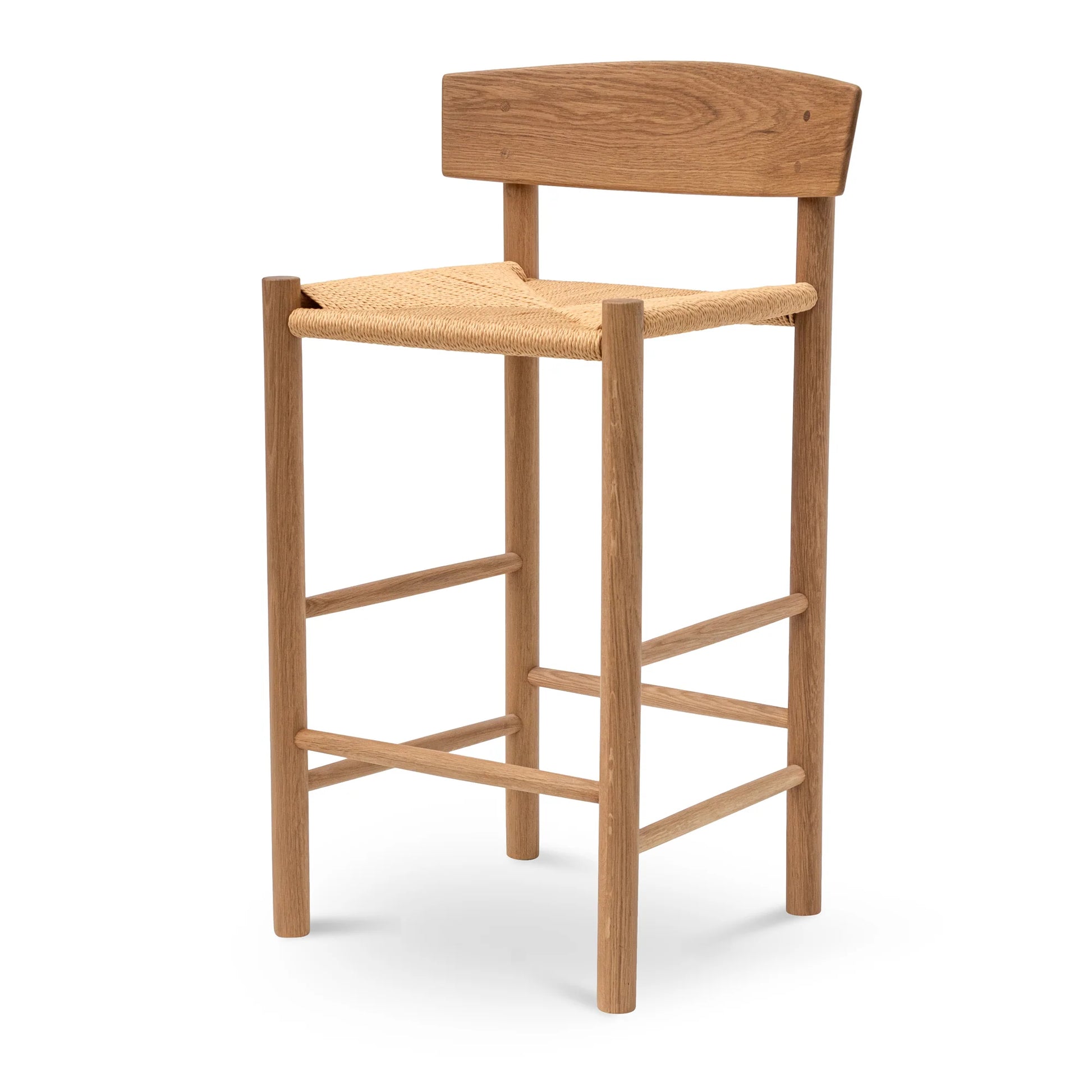 Otway | Coastal Natural Wooden Rattan Bar Stool | Natural