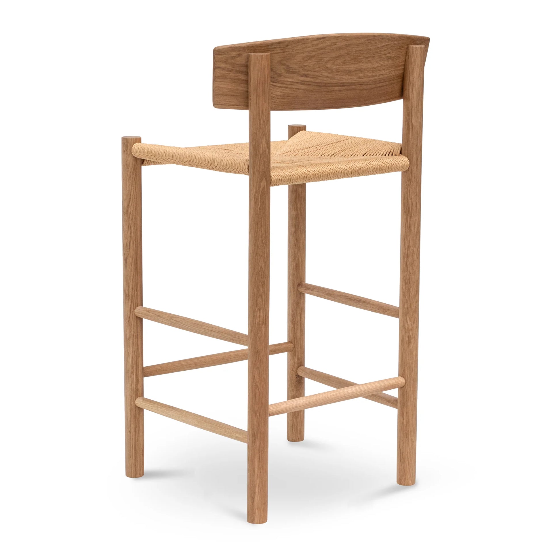 Otway | Coastal Natural Wooden Rattan Bar Stool | Natural