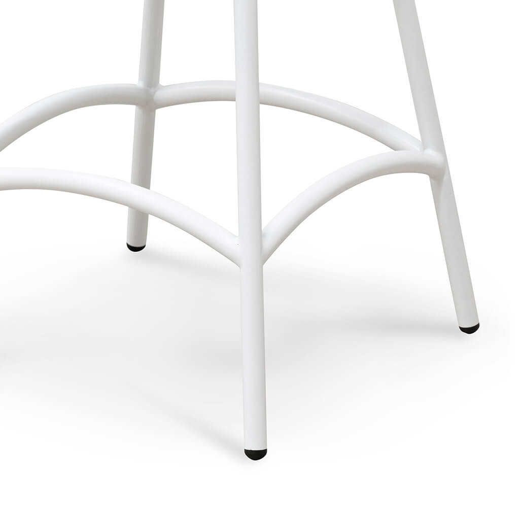 Overdale | Industrial Wooden Metal Bar Stool | White