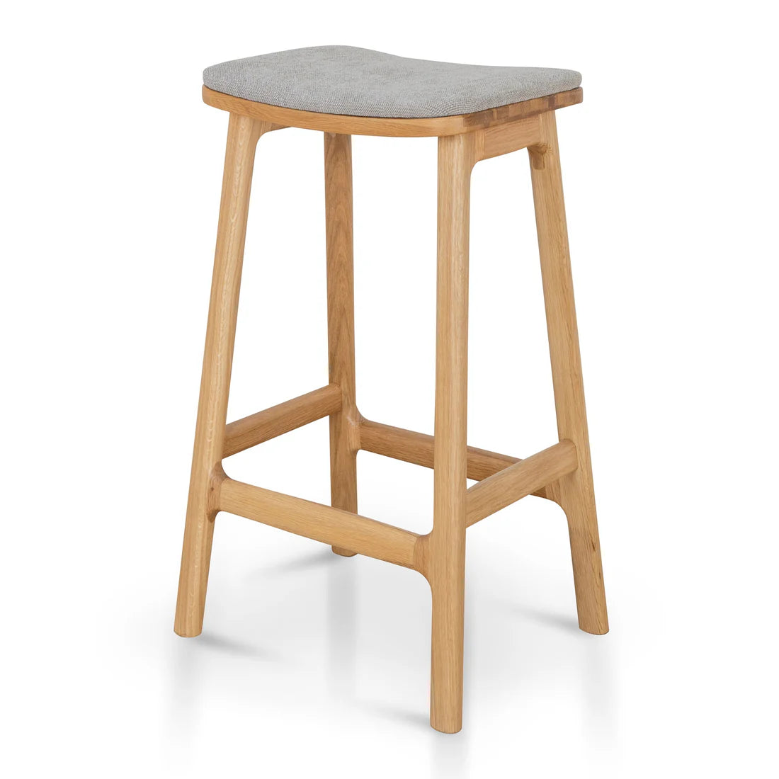 Pasadena | Modern Fabric Wooden Bar Stools | Grey