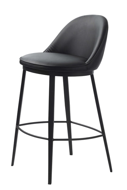 Pearce | Modern Black PU Leather Bar Stool | Black