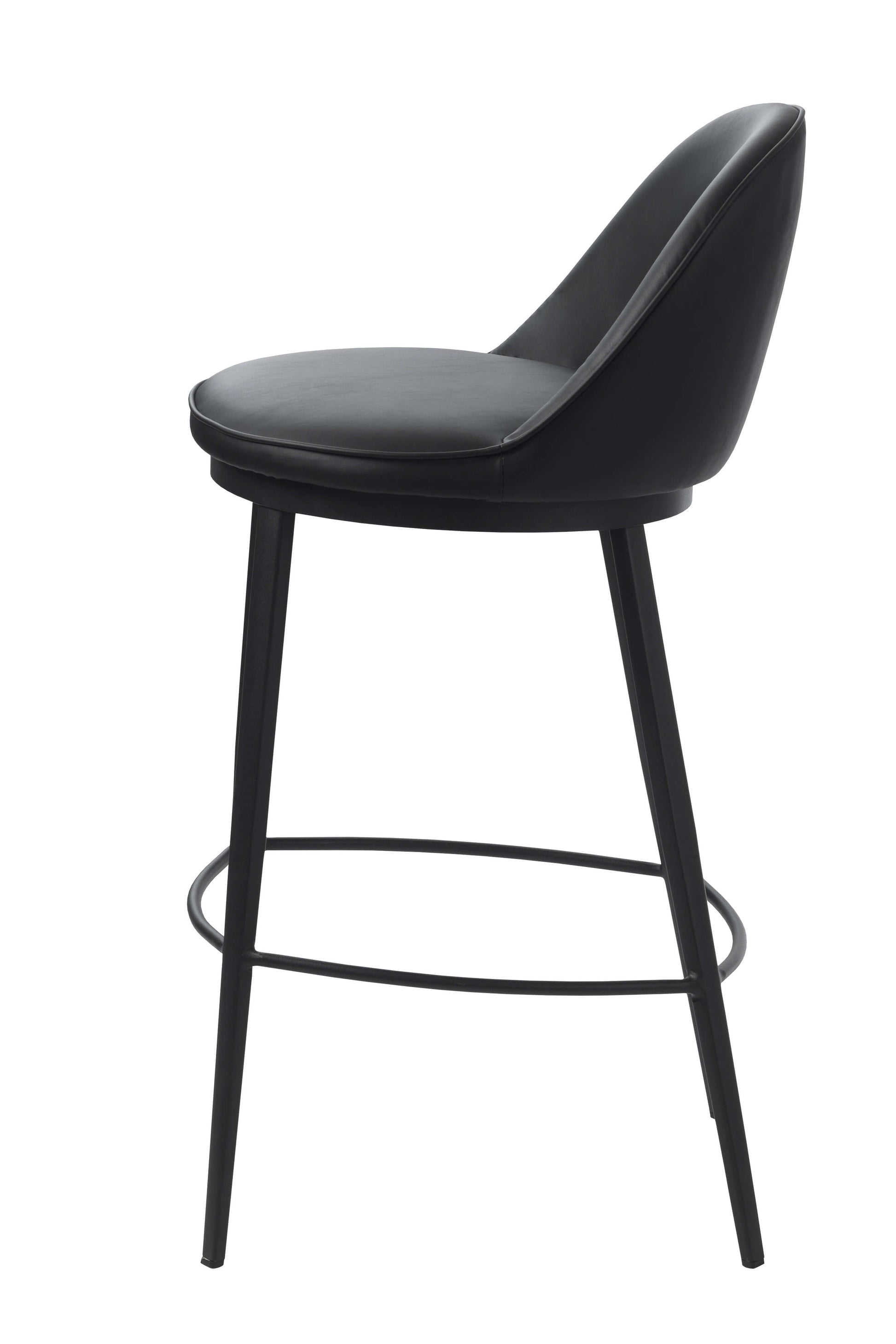 Pearce | Modern Black PU Leather Bar Stool | Black