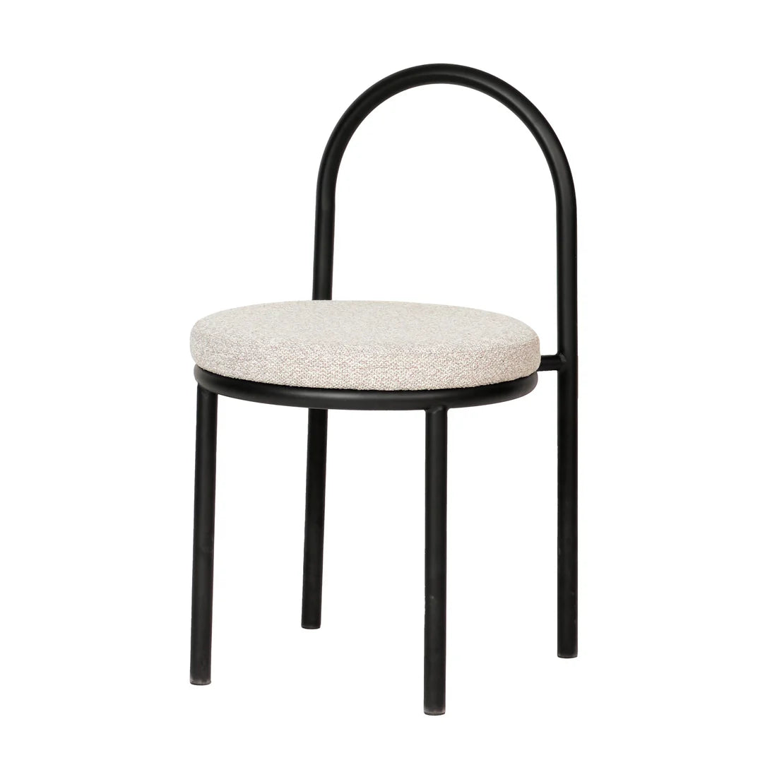 Pemberton | Contemporary Black Metal Clay Grey Fabric Dining Chairs | Clay Grey