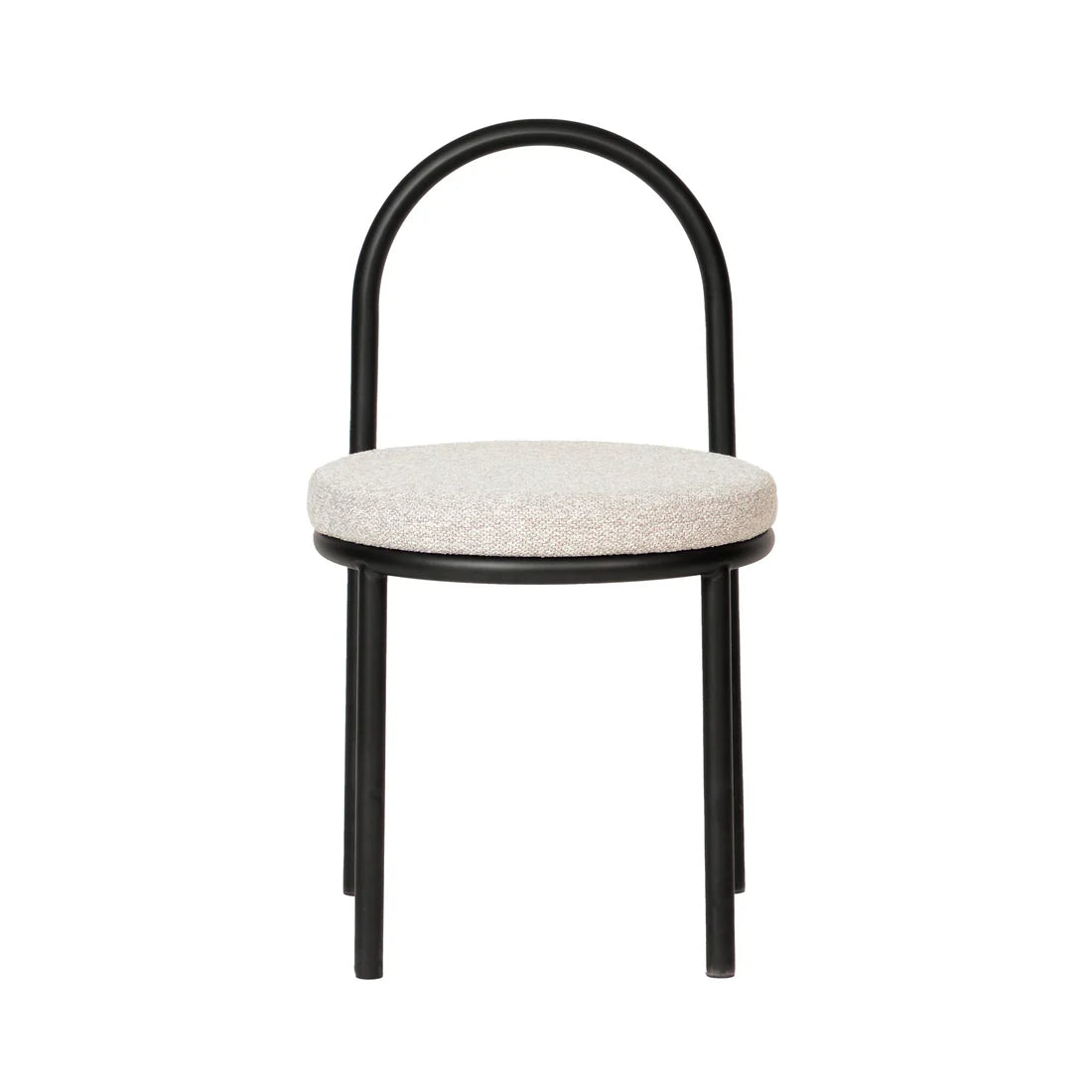 Pemberton | Contemporary Black Metal Clay Grey Fabric Dining Chairs | Clay Grey