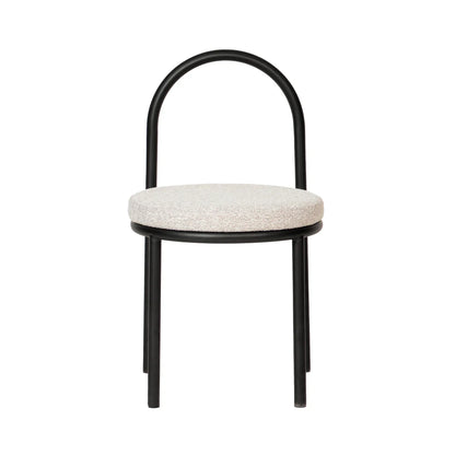 Pemberton | Contemporary Black Metal Clay Grey Fabric Dining Chairs | Clay Grey