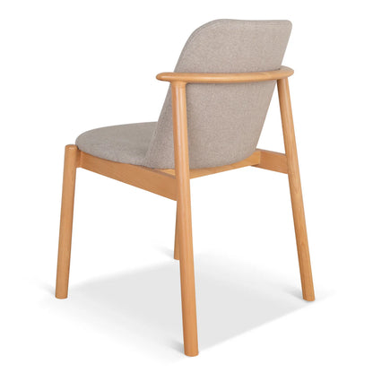 Portside | Coastal Modern Natural Grey Fabric Wooden Dining Chairs | Grey