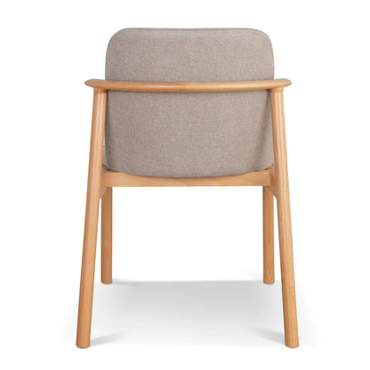 Portside | Coastal Modern Natural Grey Fabric Wooden Dining Chairs | Grey