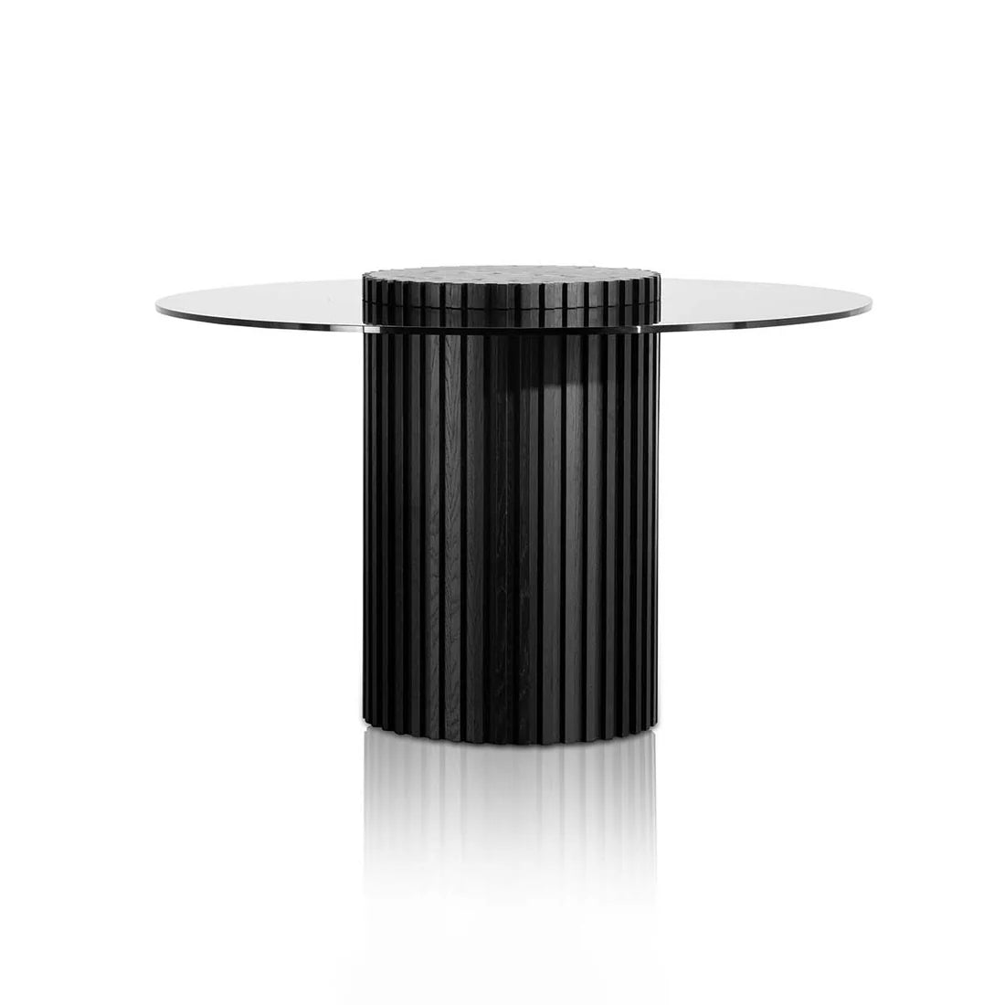 Riviera | 1.2m 4 Seater Black Wooden Round Glass Table
