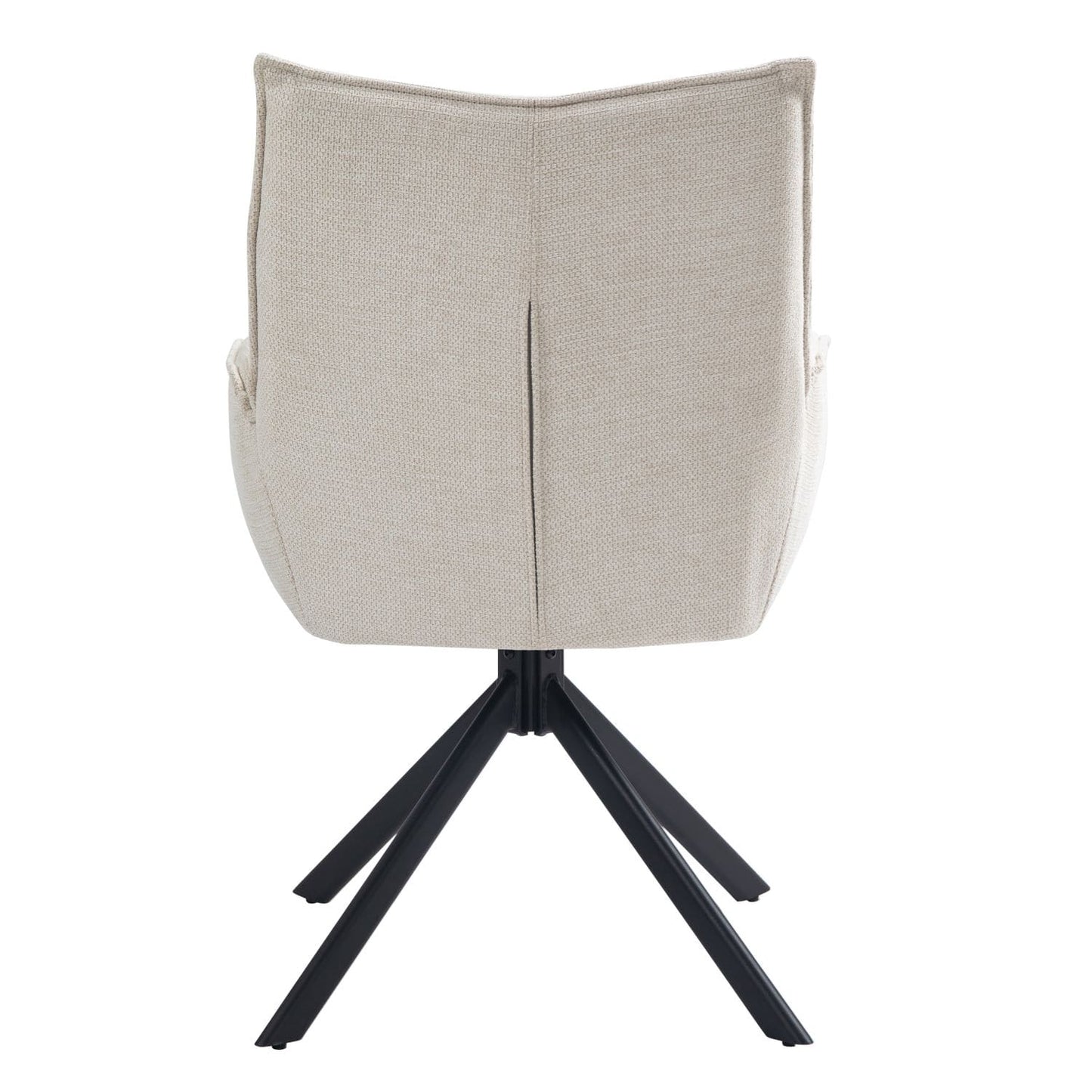 Robinvale | Modern Metal Fabric Dining Chair With Arms | Set Of 2 | Beige