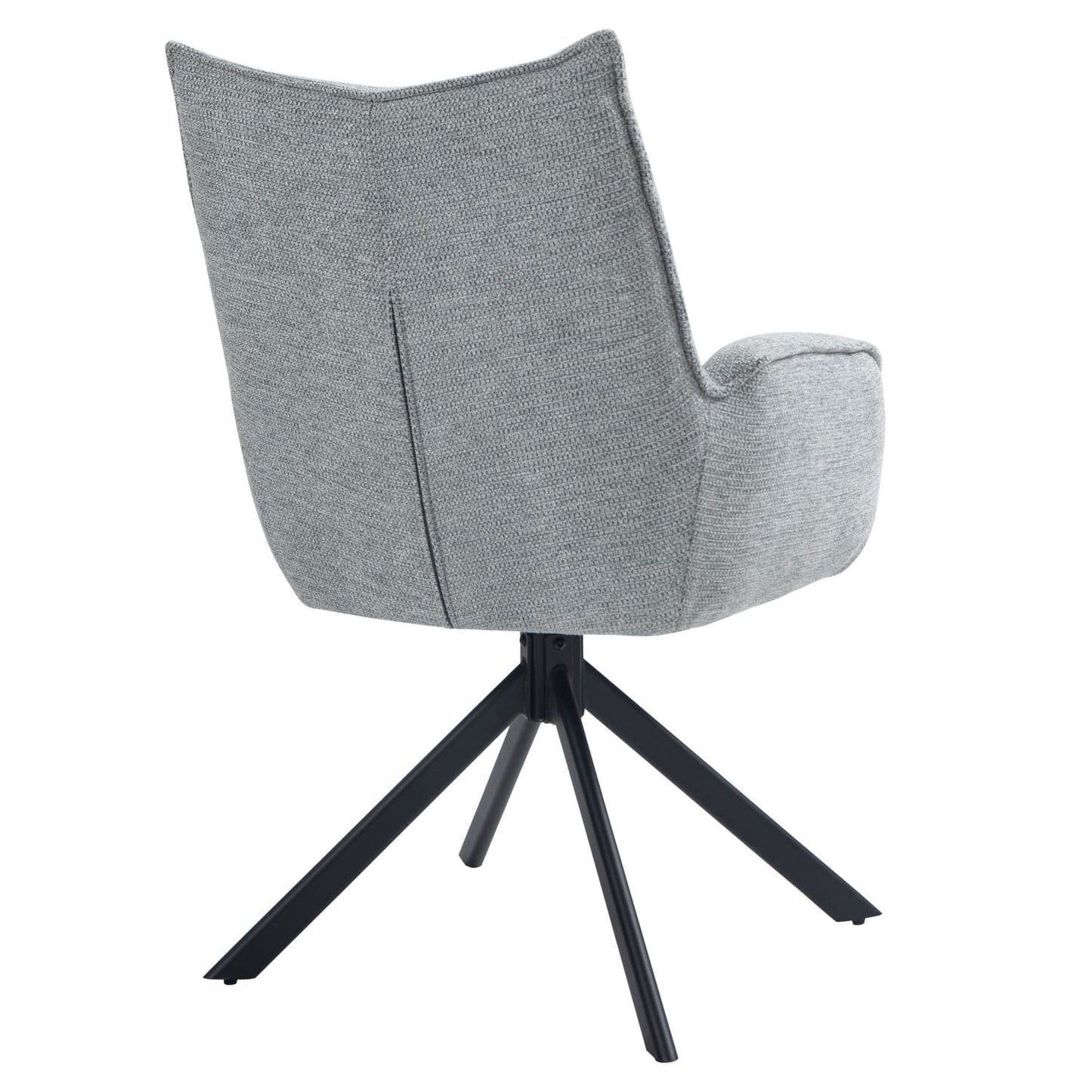 Robinvale | Modern Metal Fabric Dining Chair With Arms | Set Of 2 | Grey Silver